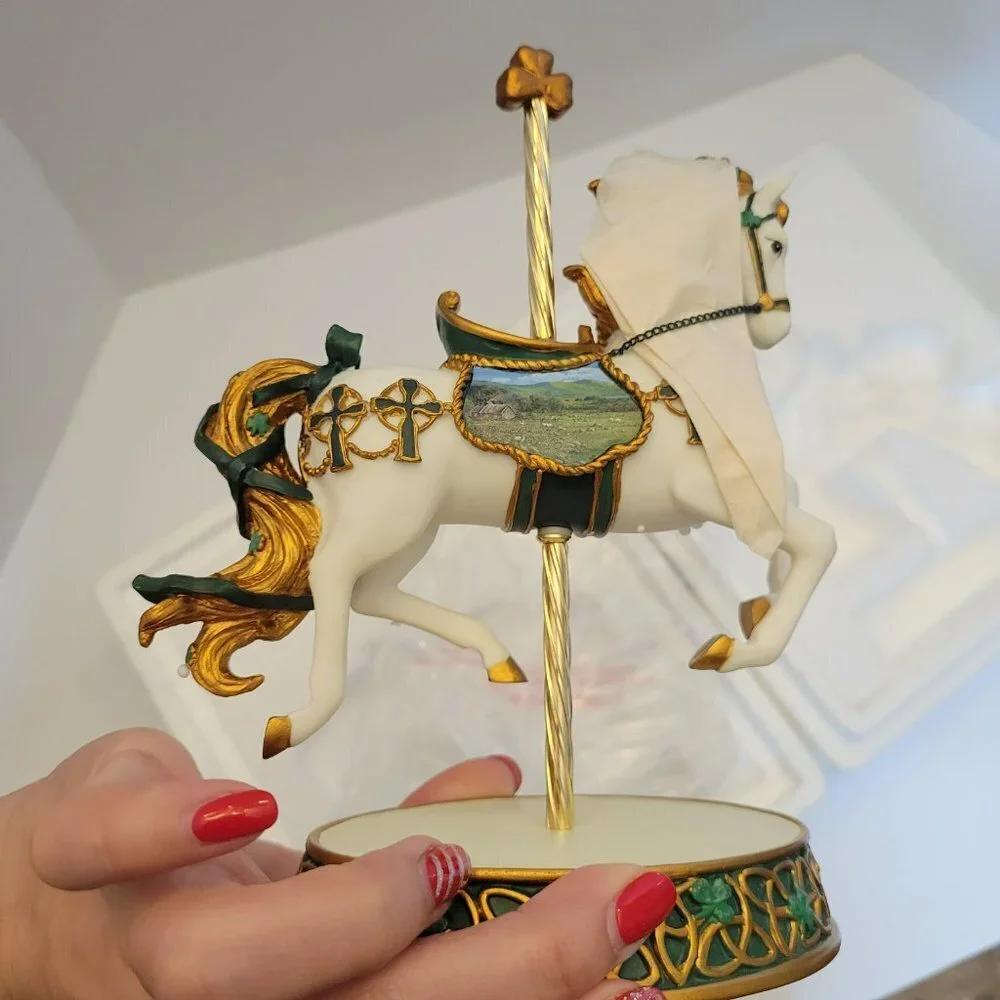 NIB The Hamilton Collection - Irish Blessing Carousel Sculpture